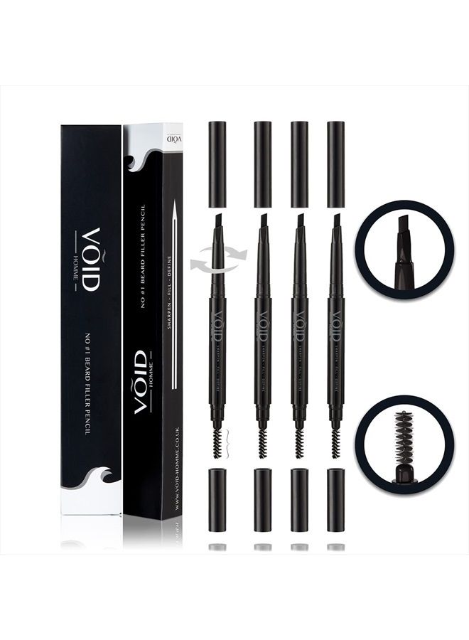 VOID Homme Beard Pencil Filler for Men (Black, Set of 4) Instant Beard Pen Kit for Full Beards, Easy Beard Pen Liner, VOID Beard Filler Pencil for Beard Filling Pen Kit & Waterproof Beard Pencil - Image 1