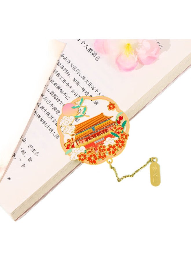 Tatanice Bookmark, Metal Bookmark, Creative Cultural And Creative Gift, Creative Forbidden City Style Bookmark, Chinese-Style Book Clip, Birthday Gift, Souvenir, Beijing Four Scenery Bookmark - Tiananmen - Image 3