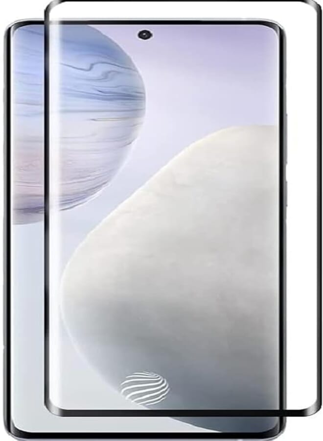 واقي شاشة لهاتف Vivo V27 / Vivo V27 Pro، خالٍ من الفقاعات، مقاوم للخدوش، مقاوم لبصمات الأصابع، صلابة 9H، حافة منحنية