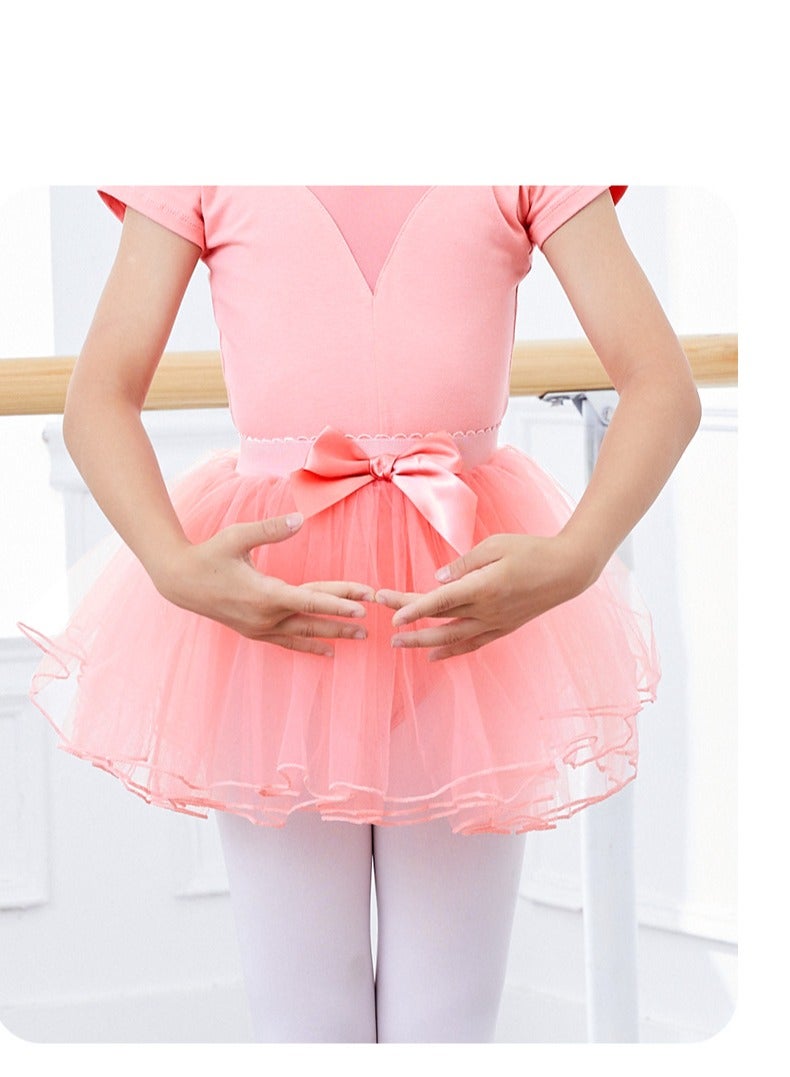 Loquat Children's Dance Practice Outfit Half Skirt Elastic Waist  Tutu Net Lace Princess Dress - Image 3