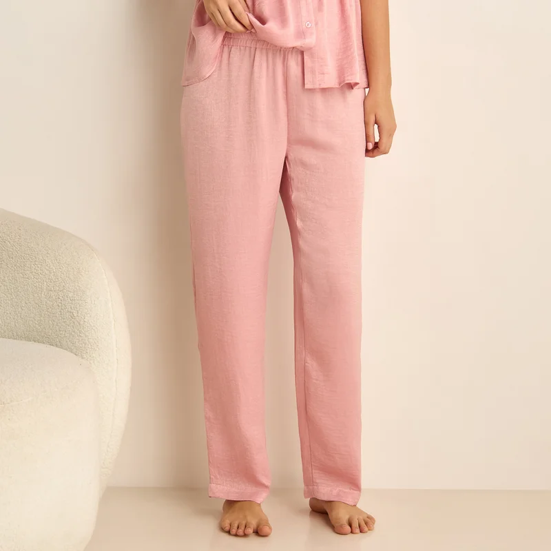 Splash FAV Ruffle Detail Satin Maternity Pyjama Set