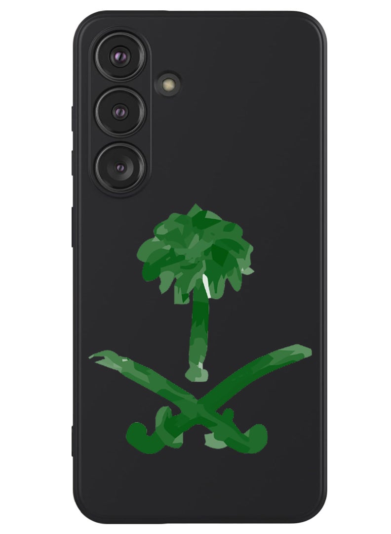 Theodor Protective Slim Fit Case Liquid Silicone Cover with Full Body Protection Anti-Scratch Shockproof Case For Samsung Galaxy S24 Plus (Black) - KSA symbol - Image 1