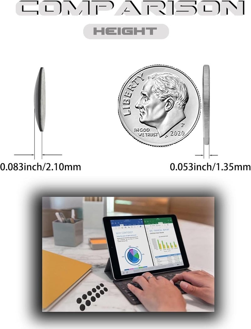 LeFix 12 x Rubber Silicone Feet Dot(Diameter:0.575inch/14.6mm) with Adhesive,Compatible with DELL,Asus,Lenovo,HP Laptop,Computer Case,Keyboard Riser,Appliance Feet,Multiple Purpose(Black) - Image 3