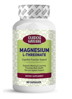 Oladole Natural Oladole Natural Magnesium L-Threonate - 90 Capsules | Cognitive Function Support, Memory & Learning, Promotes Brain Health | Nervous System Support | Magnesium for Better Sleep, Memory & Attention  - Image 1