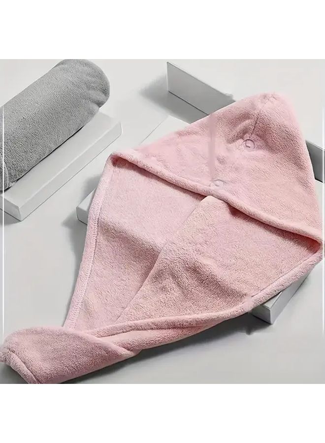 Grey Ultra Soft Microfiber Quick Dry Hair Towel Wrap Cap For Curly Hair - Image 2