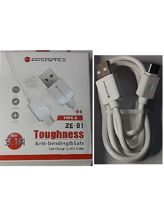 زيروسبيس كابل Zero Space Toughness ZE-01 (3.1A) هو كابل USB-A إلى USB-C عالي الأمبير مصمم خصيصًا للتعامل مع الشحن السريع للهواتف الذكية والأجهزة اللوحية التي تعمل بنظام Android مع تحمل الاستخدام المادي الشاق. - Image 2