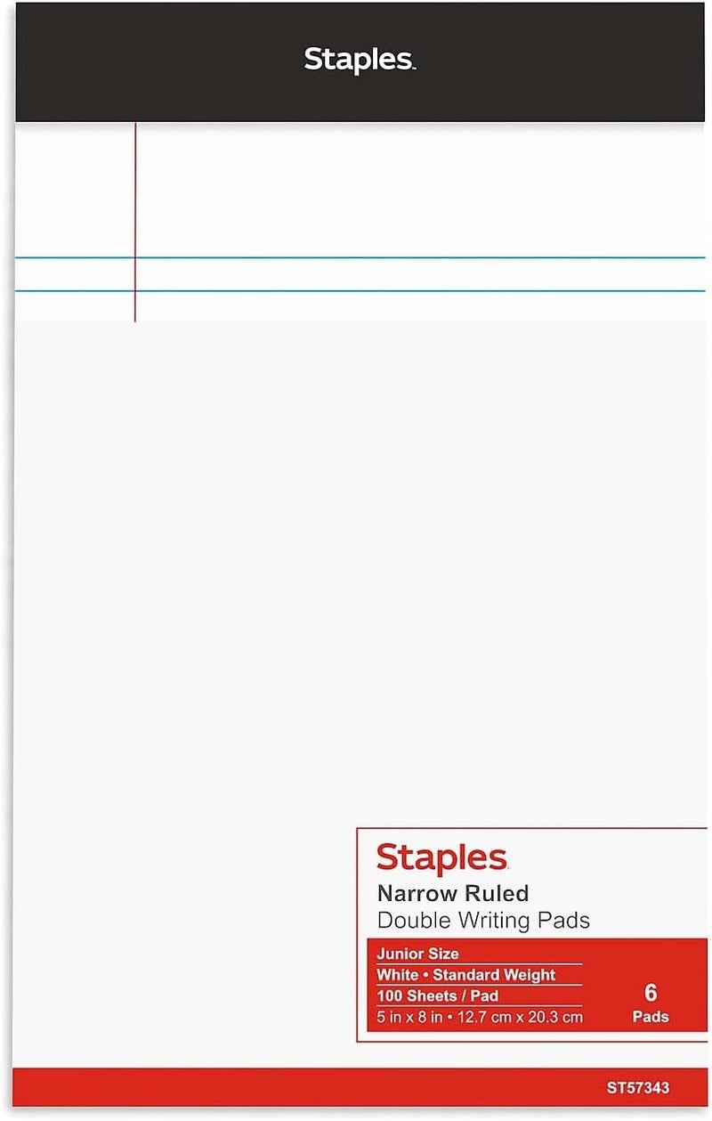 Staples Tru Red Dual Standard Narrow Ruled Jr Pad Assorted Colors Parent - Image 4