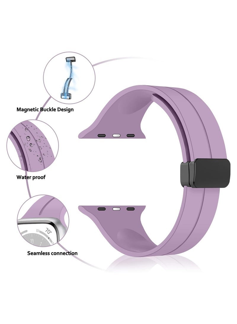DUSALA Magnetic Silicone Watch Band 38mm/40mm/41m Quick Release Strap for Men & Women Soft Skin Friendly Sport Replacement Band for Smartwatch & Analog Watches Durable, Waterproof, Magnetic Folding Clasp for All-Day Comfort - Image 2