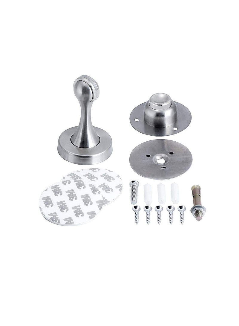 Door Stopper Bumper Magnetic Stainless Steel Door Holder Doorstop For Pvc Metal Wood Board Tile Platic Aluminum Sash Silver - Image 3