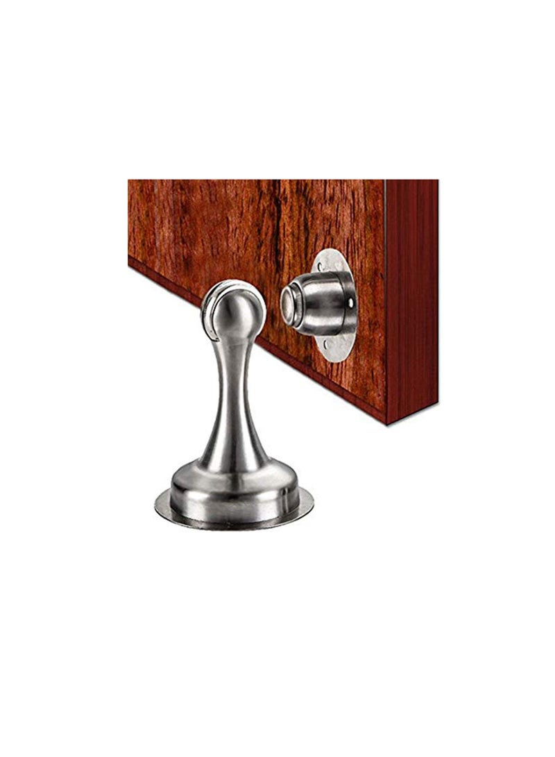 Door Stopper Bumper Magnetic Stainless Steel Door Holder Doorstop For Pvc Metal Wood Board Tile Platic Aluminum Sash Silver - Image 1