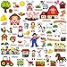 PENGFULL Felt Flannel Board Story Pieces for Toddlers Preschool Kids Interactive Storytelling Teaching Play Kits with Words Felt Pieces New Farm - Image 2