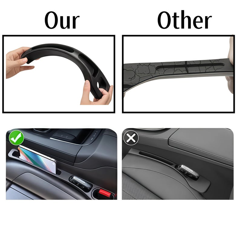 2 Pack Car Seat Gap Filler Strips Black For BYD Interior Organizer - Image 5