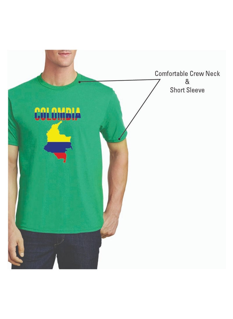 Colombia Adult Mens Tshirt - Round Neck Short Sleeve Cotton T-Shirt - Celebrate Colombia in Style - Soft and Comfortable Tshirt - Men's Colombia Tshirt - Image 5