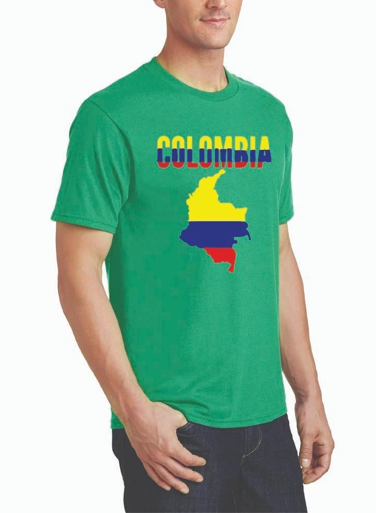 Colombia Adult Mens Tshirt - Round Neck Short Sleeve Cotton T-Shirt - Celebrate Colombia in Style - Soft and Comfortable Tshirt - Men's Colombia Tshirt - Image 4