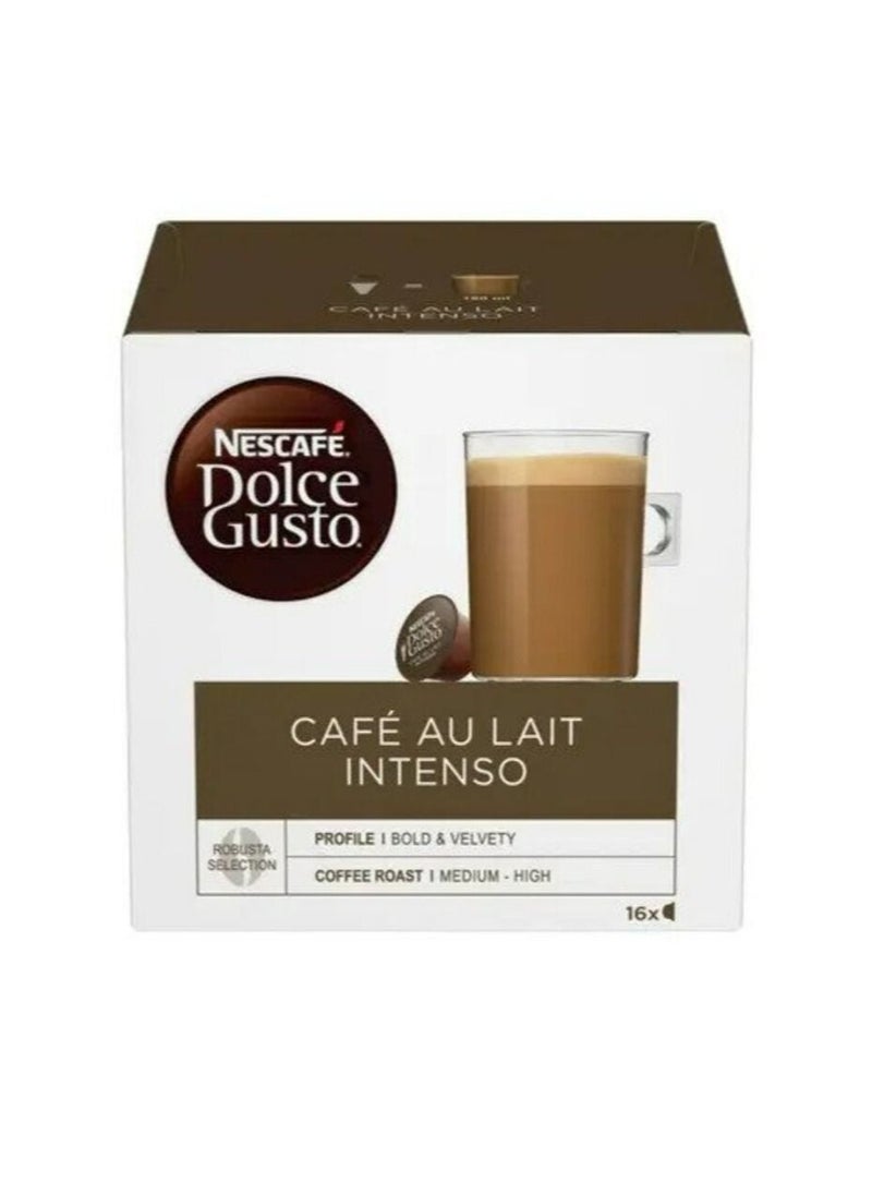 nescaf_dolce_gusto - Dolce Gusto Café Au Lait Intenso 16 Capsules 160g Pack of 3 - Image 1