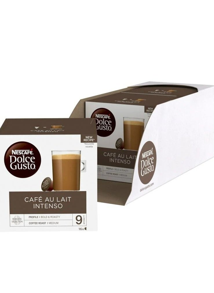 nescaf_dolce_gusto - Dolce Gusto Café Au Lait Intenso 16 Capsules 160g Pack of 3 - Image 1