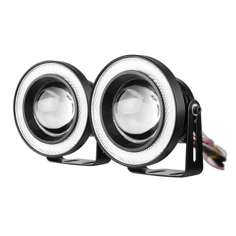ESUPPORT 2 قطع 35 12 فولت 30 واط COB LED ضوء ضباب بروجيكتور سيارة حلقة هالة بيضاء عيون ملائكية مصابيح DRL مصابيح أمامية