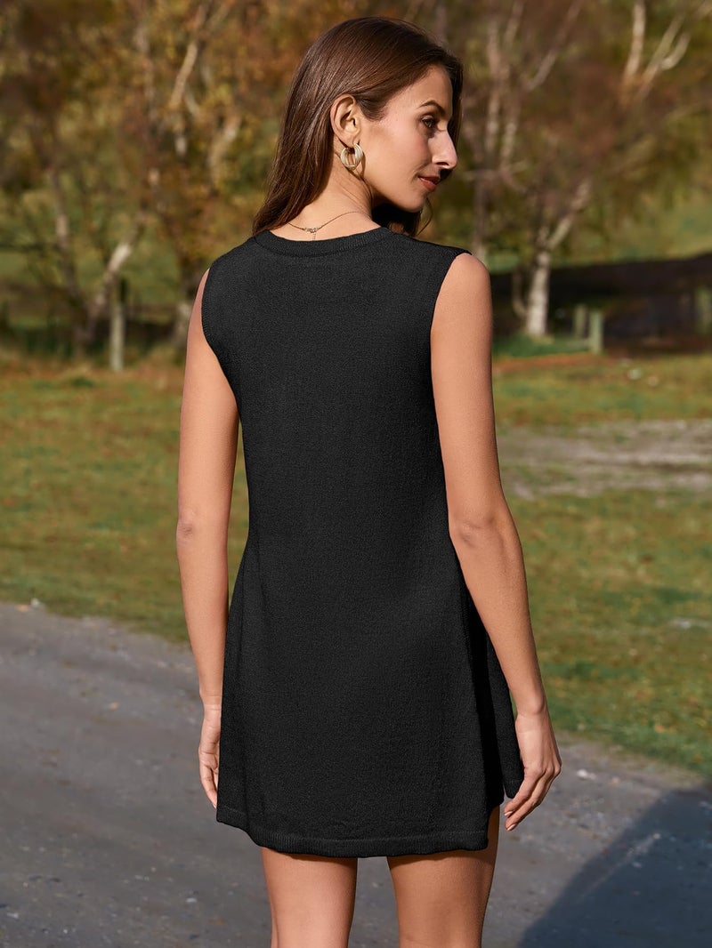 Glamaker Women's 2 Piece Sets Summer Casual Sleeveless Sweater Knit Matching Short Sets Vacation Outfits (Black S) - Image 5