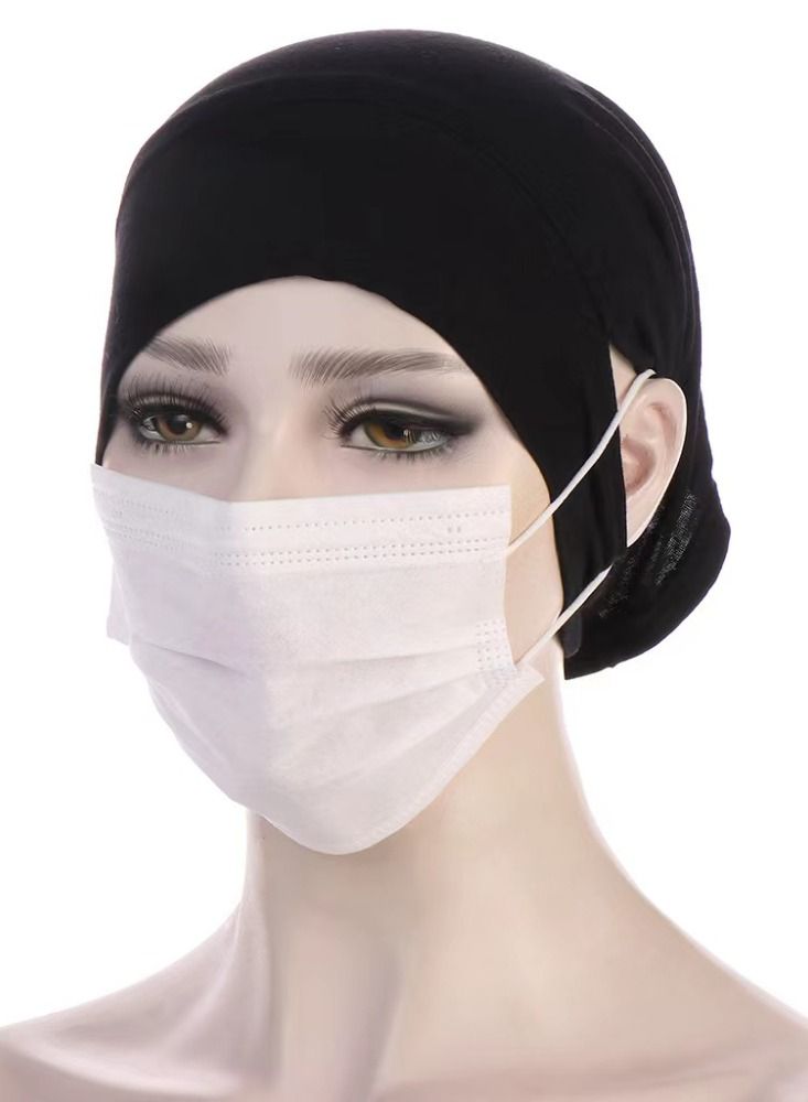 general Modal Stretch Cotton Burqa Inner Tube Hijab Black/Light Khaki 2 Pack - Image 3