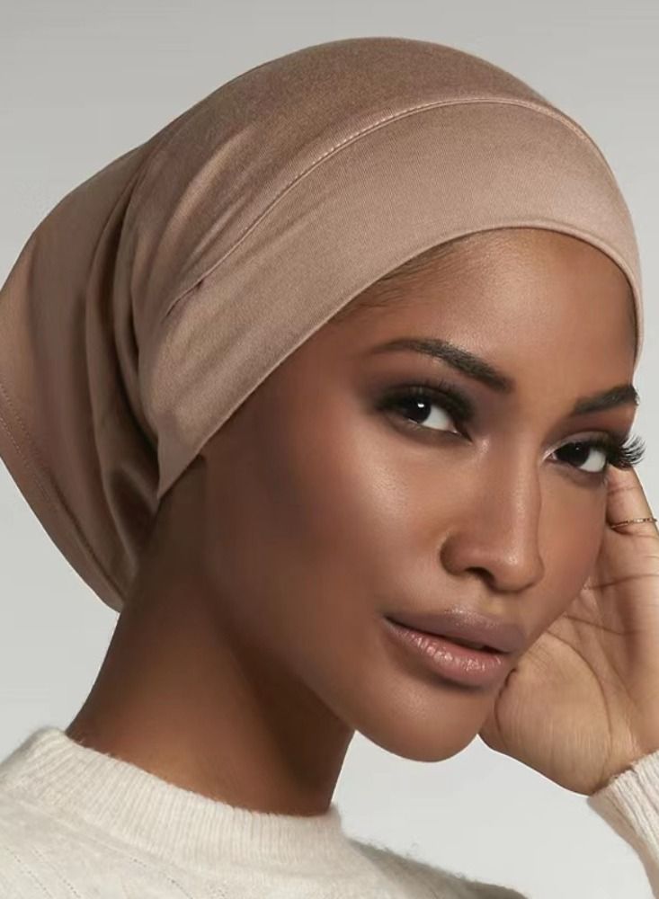 general Modal Stretch Cotton Burqa Inner Tube Hijab Black/Light Khaki 2 Pack - Image 2
