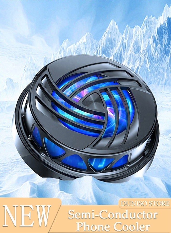 DUNISO Magnetic Semi-Conductor Cooling Chip Phone Cooling Fan with Magnetic Plates LED Display RGB Lights and Instant Cooling system, Cellphone Radiator for Mobile Gaming TikTok Live Strea - Image 1