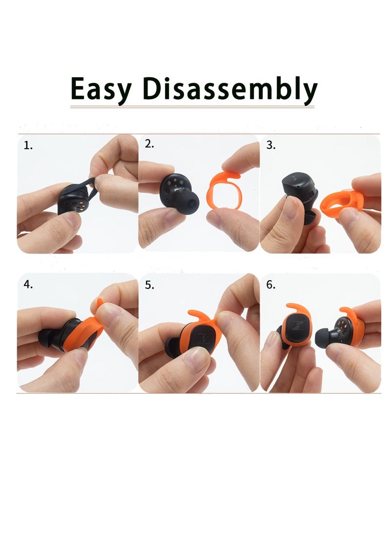 5 Pairs of Anti-Slip Sport Ear Covers for Sennheiser Momentum True Wireless 3 -  Fit Replacement in Black, White, Green, Red, and Brown - Image 3