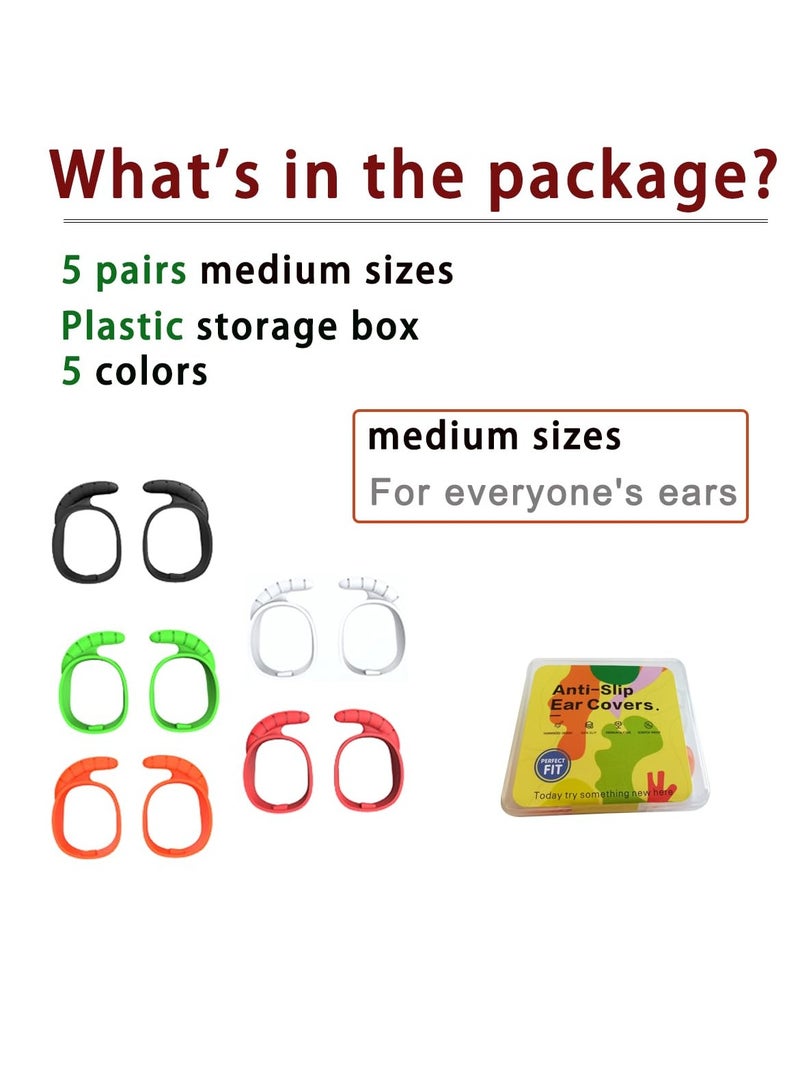 5 Pairs of Anti-Slip Sport Ear Covers for Sennheiser Momentum True Wireless 3 -  Fit Replacement in Black, White, Green, Red, and Brown - Image 4