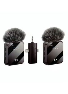 Tx DW 3-in-1 Wireless Lavalier Microphone for Live Video Recording – F11-2 | Clear Audio, Easy Setup, Long-Range Connectivity for Smartphones, Cameras, and PCs | Ideal for Vlogging, Streaming, Interviews, and More  - Image 1