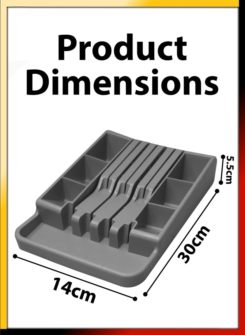 DBLEW Premium Cutlery Tray Knife Block Utensil Organizer For Spoons Forks Knives Holder Tableware Flatware Silverware Rest Rack Extra Storage Space for Kitchen Essentials Space Saving Tabletop or Drawer Use - Image 4