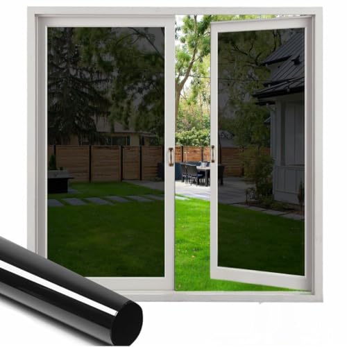 HomeVera Blackout Black Film for Glass Window, self Adhesive Glass Film for Privacy Glass Film for Sunlight Heat Blocking, Glass Window, Office Cabins, Home - 95% Black Film 12 X 36 Inchs - Image 1