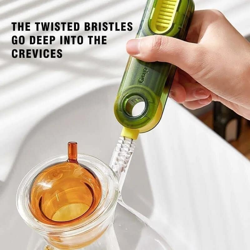 HMV MALL HMV MALL Plastic 3 in 1 Multifunctional Bottle Cleaning Brush Used for Bottle Cap,Cup Cleaner Brush Multipurpose Tool for Crevice,Windows,Groove,Lid,Straw,Gap (2)  - Image 4