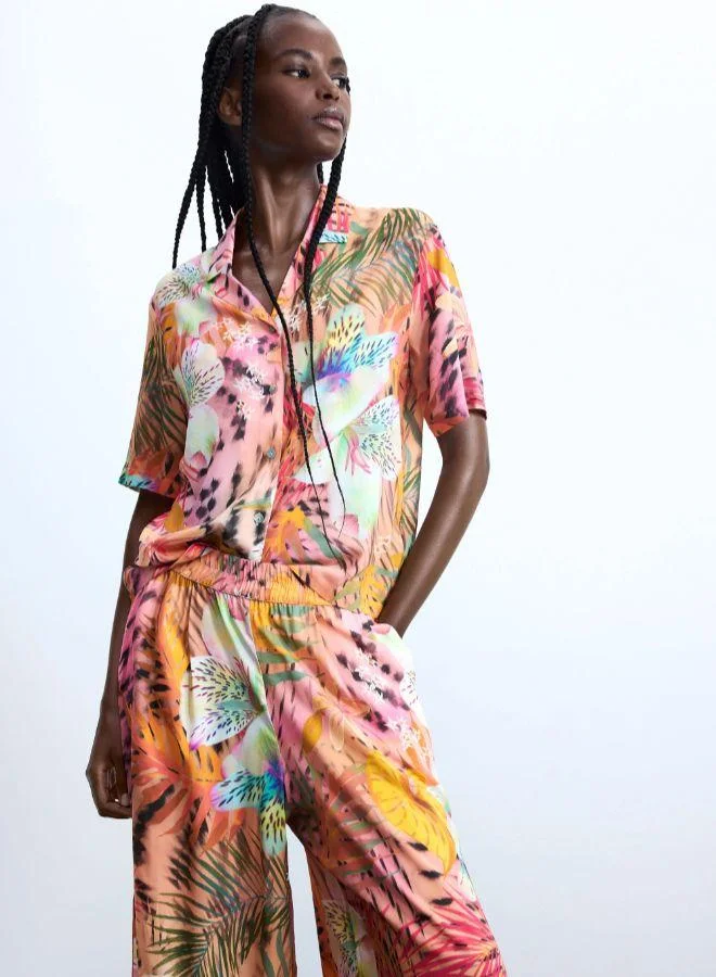 Desigual Pink Tropical trousers for Women | Best Price UAE