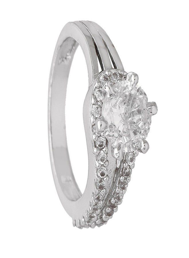 استيل خواتم إستيل الفاخرة القابلة للتعديل بتصميم سوليتير للبنات والسيدات - Image 2