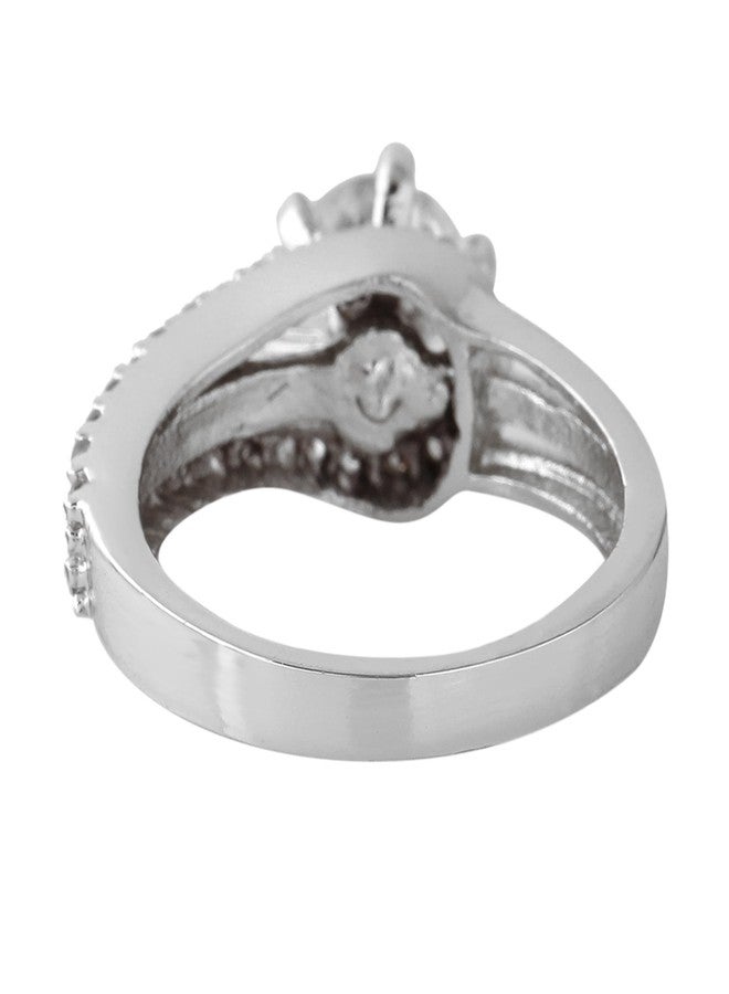 استيل خواتم إستيل الفاخرة القابلة للتعديل بتصميم سوليتير للبنات والسيدات - Image 4