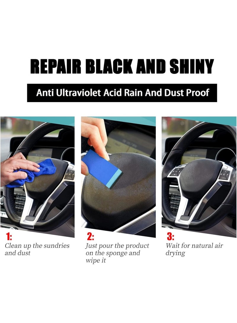 SOLARAE Plastic Refreshing, 2Pcs Plastic Revitalizing Coating Agent, Nano Plastic Refreshing Coating, for Car Automotive Interior Cleaning Agent New Car Restorer Cream Quick Restorer (50ml) - Image 3