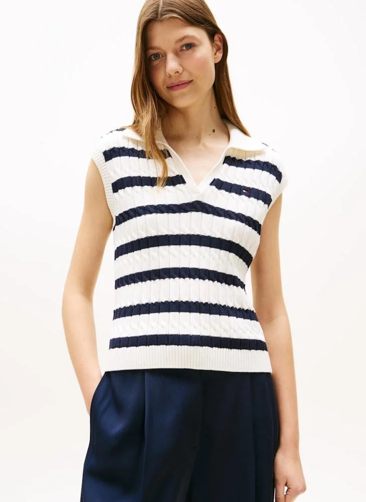 تومي هيلفيغر CO CABLE MID GG OPEN POLO VEST