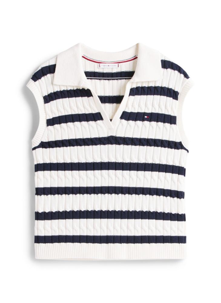 TOMMY HILFIGER CO CABLE MID GG OPEN POLO VEST - Image 4