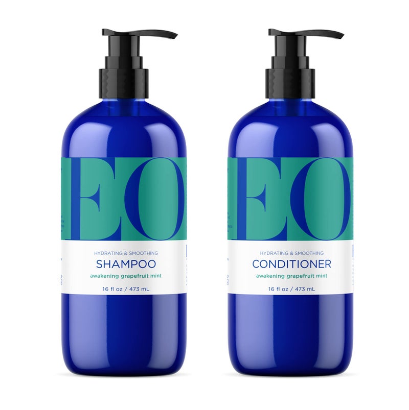 EO Shampoo and Conditioner Combo Pack 16 Ounce Bottles 1 of Each Grapefruit and Mint Organic Plant Based Hydrating  Smoothing For All Hair Types