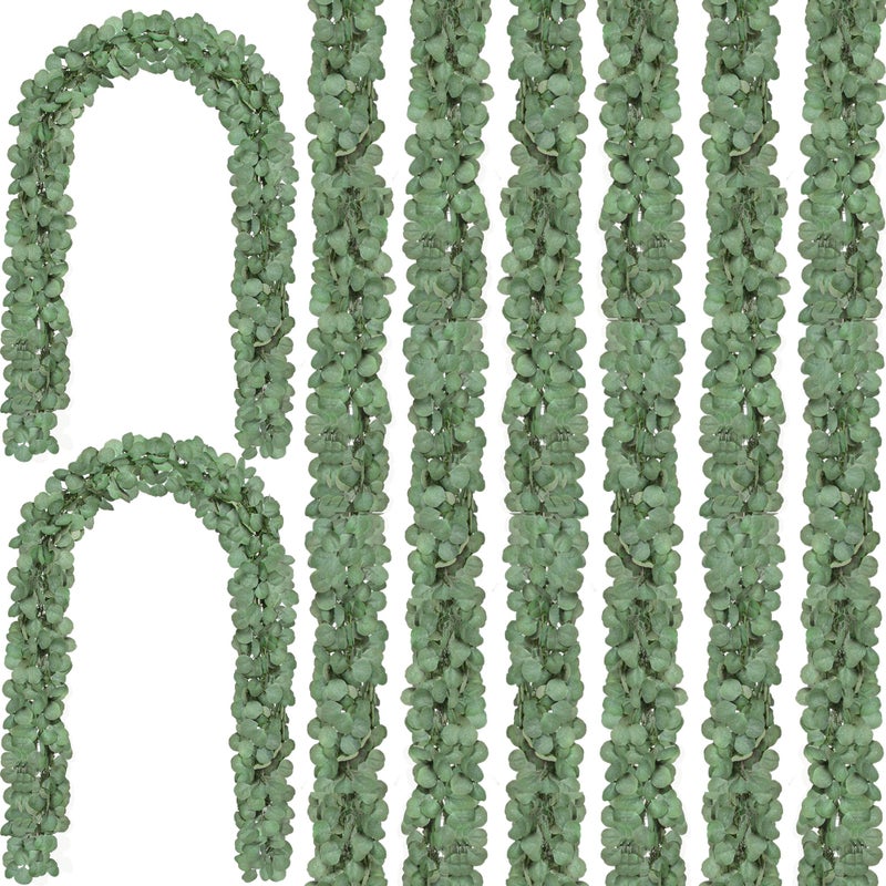 CQURE 36Pcs Eucalyptus Garland,Artificial Eucalyptus Leaves Table Greenery Garland Wreath Vines for Wedding Party Table Fireplace Bedroom Wall Decor - Image 1