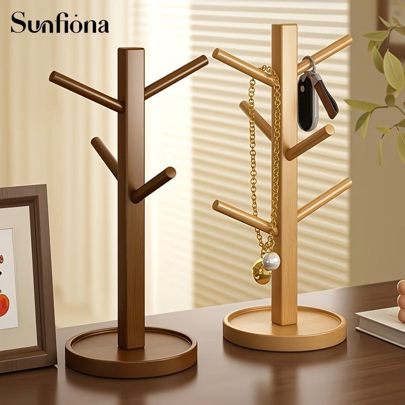 6-Hook Vintage Cup Rack, Durable Wood, Mug Display, Kitchen Utensil Storage Rack, Entryway Key And Clothing Shelf, Bathroom Towel Rack - Image 5