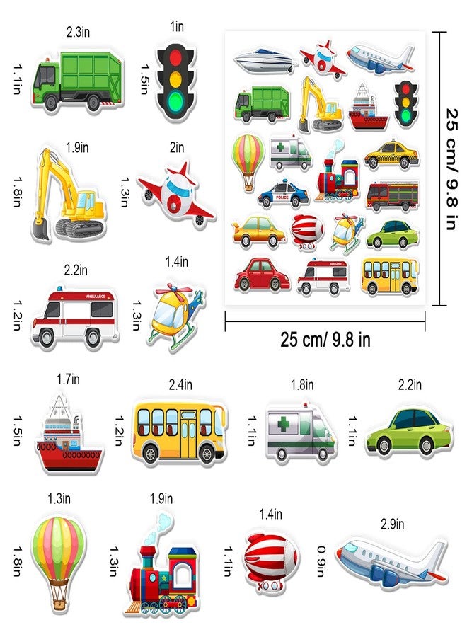 وولاين مجموعة ملصقات جل سميكة من والين، 40 قطعة، لتزيين نوافذ السيارات والمركبات، تتضمن ملصقات لطيفة لسيارات الشرطة والطائرات والسفن والحافلات والقطارات، مناسبة للأطفال الصغار، لتزيين المنزل والفصول الدراسية وغرف الأطفال، ولحفلات السيارات. - Image 5