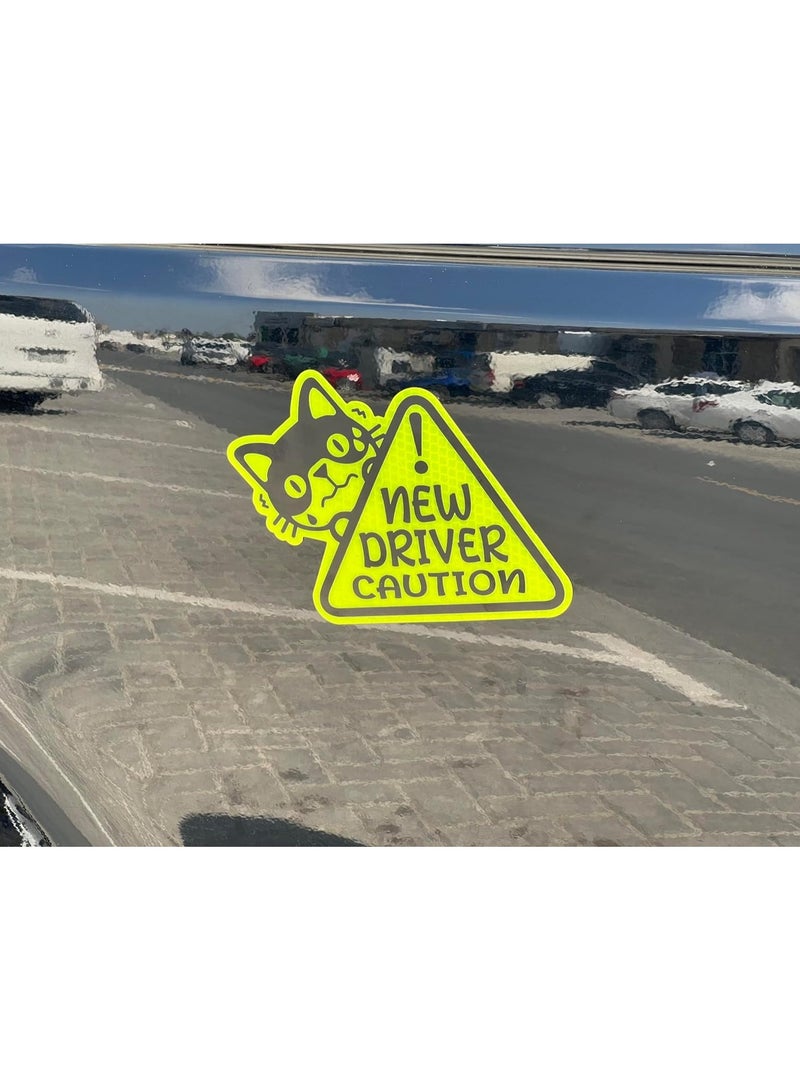 Rubik ملصق سيارة جديد مغناطيسي علامة مثلث مضحكة عاكسة للغاية قابلة للإزالة وإعادة الاستخدام قيادتي تخيفني أيضًا لسائقي السيارات SUV والفانات (يسار) - Image 2