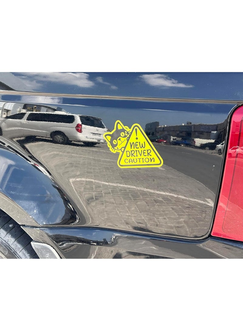 Rubik ملصق سيارة جديد مغناطيسي علامة مثلث مضحكة عاكسة للغاية قابلة للإزالة وإعادة الاستخدام قيادتي تخيفني أيضًا لسائقي السيارات SUV والفانات (يسار) - Image 3