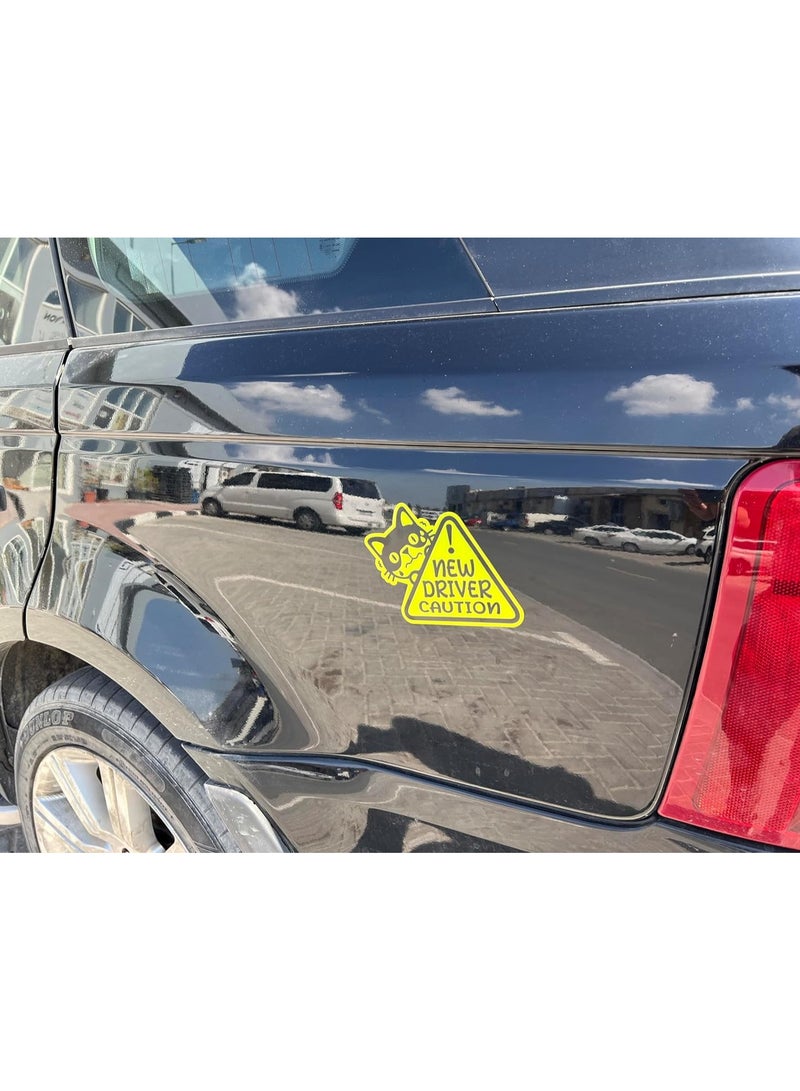 Rubik ملصق سيارة جديد مغناطيسي علامة مثلث مضحكة عاكسة للغاية قابلة للإزالة وإعادة الاستخدام قيادتي تخيفني أيضًا لسائقي السيارات SUV والفانات (يسار) - Image 4