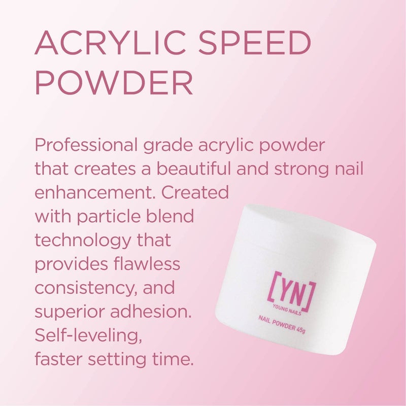 Young Nails Acrylic Speed Powder, Frost Pink, 45 Gram - Image 2