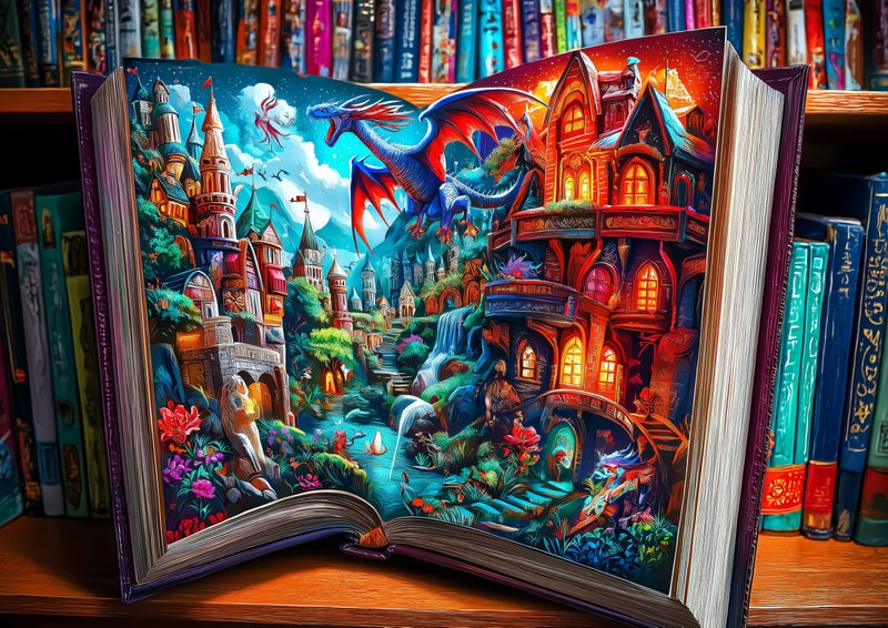 MINIWAN Magical Storybook Jigsaw Puzzles 1000 Pieces Fantasy World Landscape Puzzles for Adults 1000 Pieces with Letters on Back Hard Colorful Impossible Difficult Challenging Family Puzzle 275X196 - Image 3