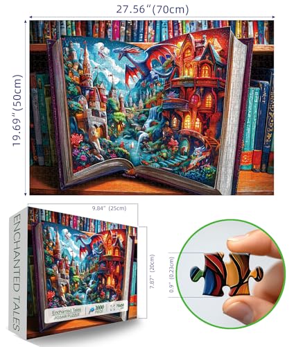 MINIWAN Magical Storybook Jigsaw Puzzles 1000 Pieces Fantasy World Landscape Puzzles for Adults 1000 Pieces with Letters on Back Hard Colorful Impossible Difficult Challenging Family Puzzle 275X196 - Image 5