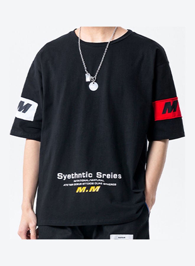 NIBEMINENT Short Sleeve Loose T Shirt Black - Image 1