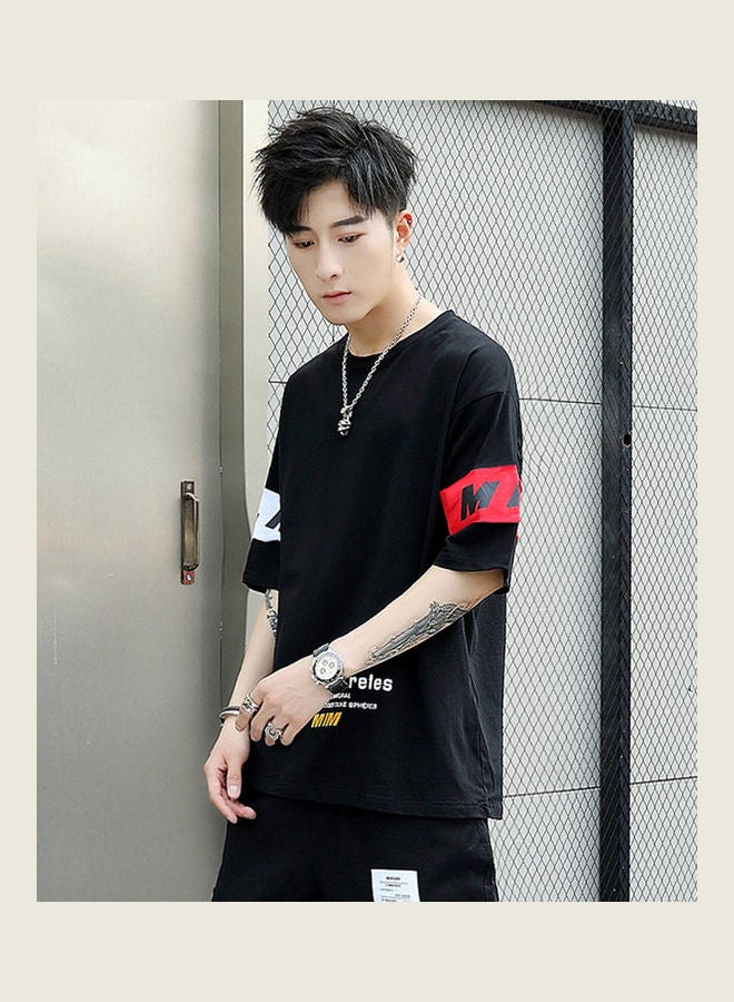 NIBEMINENT Short Sleeve Loose T Shirt Black - Image 5