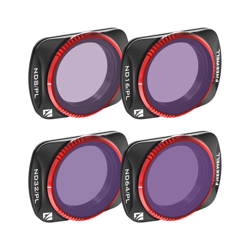 Freewell 4Pack Bright Day QuickSwap ND/PL Hybrid Filter Kit for Osmo Pocket 3: Effortless Installation, Vibrant Color, Gimbal Compatibility - Image 1